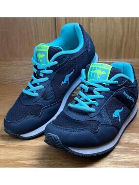 KangaROOS Men's Athletic Sneakers in Navy and Turquoise